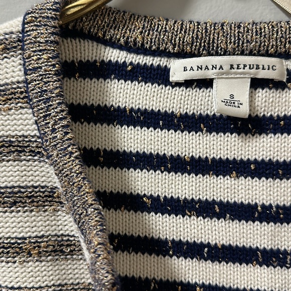 Metallic Banana Republic striped cardigan, Sz S - Picture 2 of 6